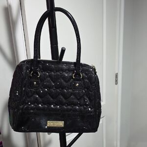 Betsey Johnson Black Quilted Satchel